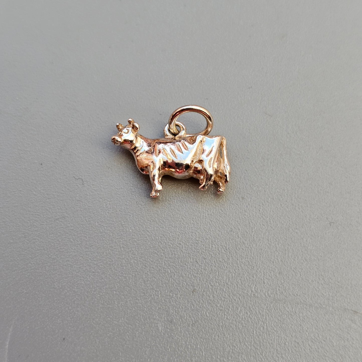 Vintage Silver Dairy Cow Bracelet Charm Pendant