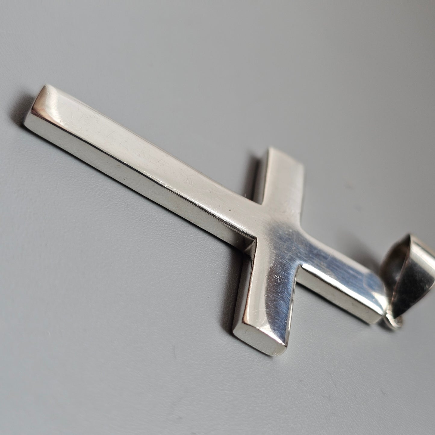 Solid Large Hallmarked Sterling Silver Cross Necklace Pendant