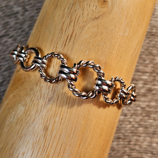 Hallmarked Sterling Silver Fancy Link Bracelet