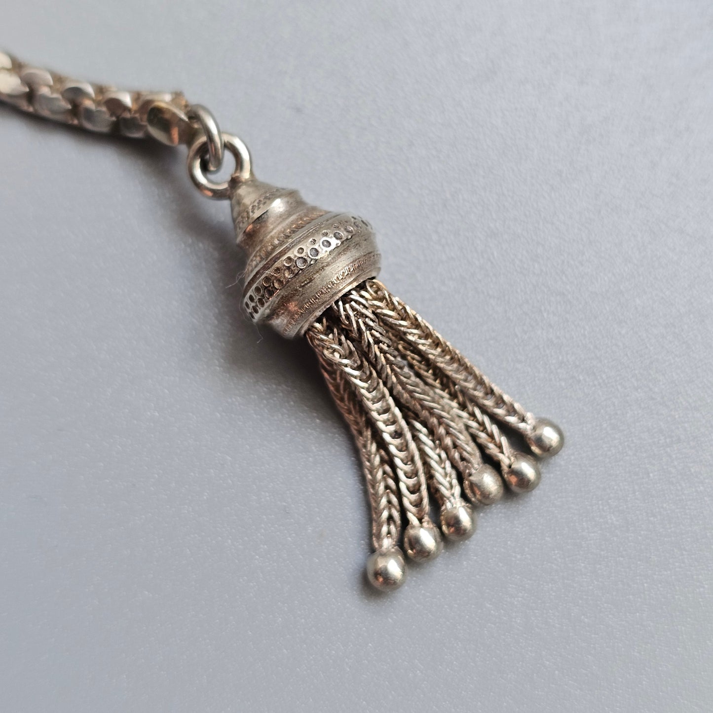 Antique Victorian N C Reading & Co Albertina Watch Chain White Metal