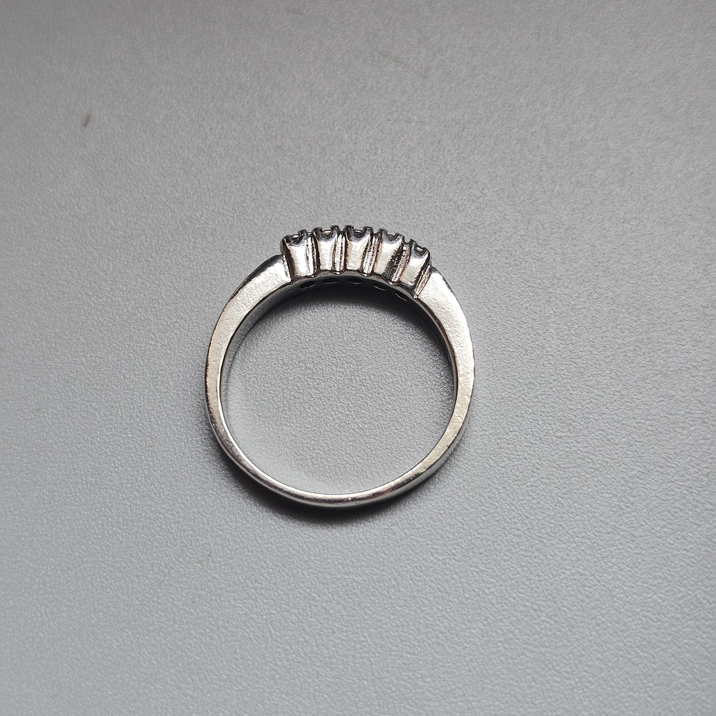 Vintage Sterling Silver Cubic Zirconia Five Stone Ring