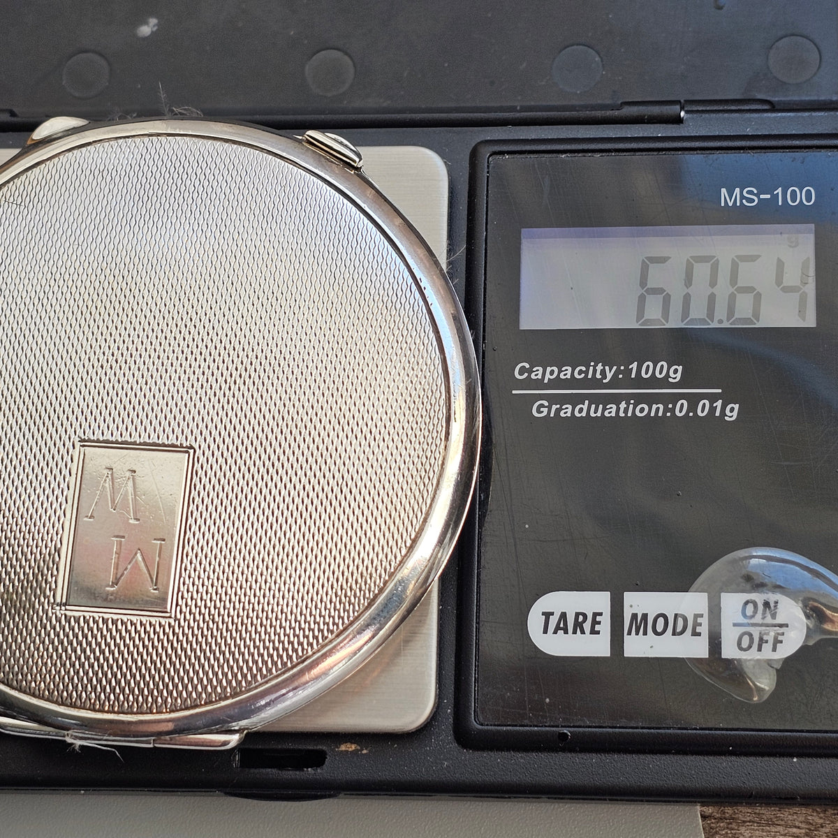 Vintage 1940s Sterling Silver Powder Compact 1946