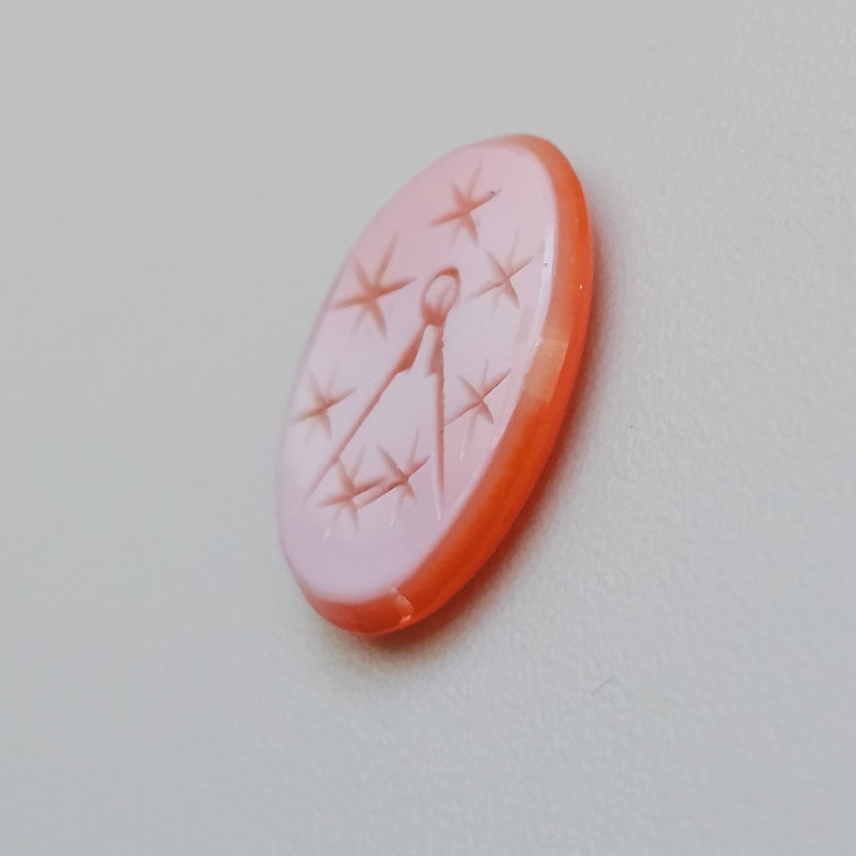 Antique Loose Carnelian Agate Compass and Stars Intaglio Seal Stone