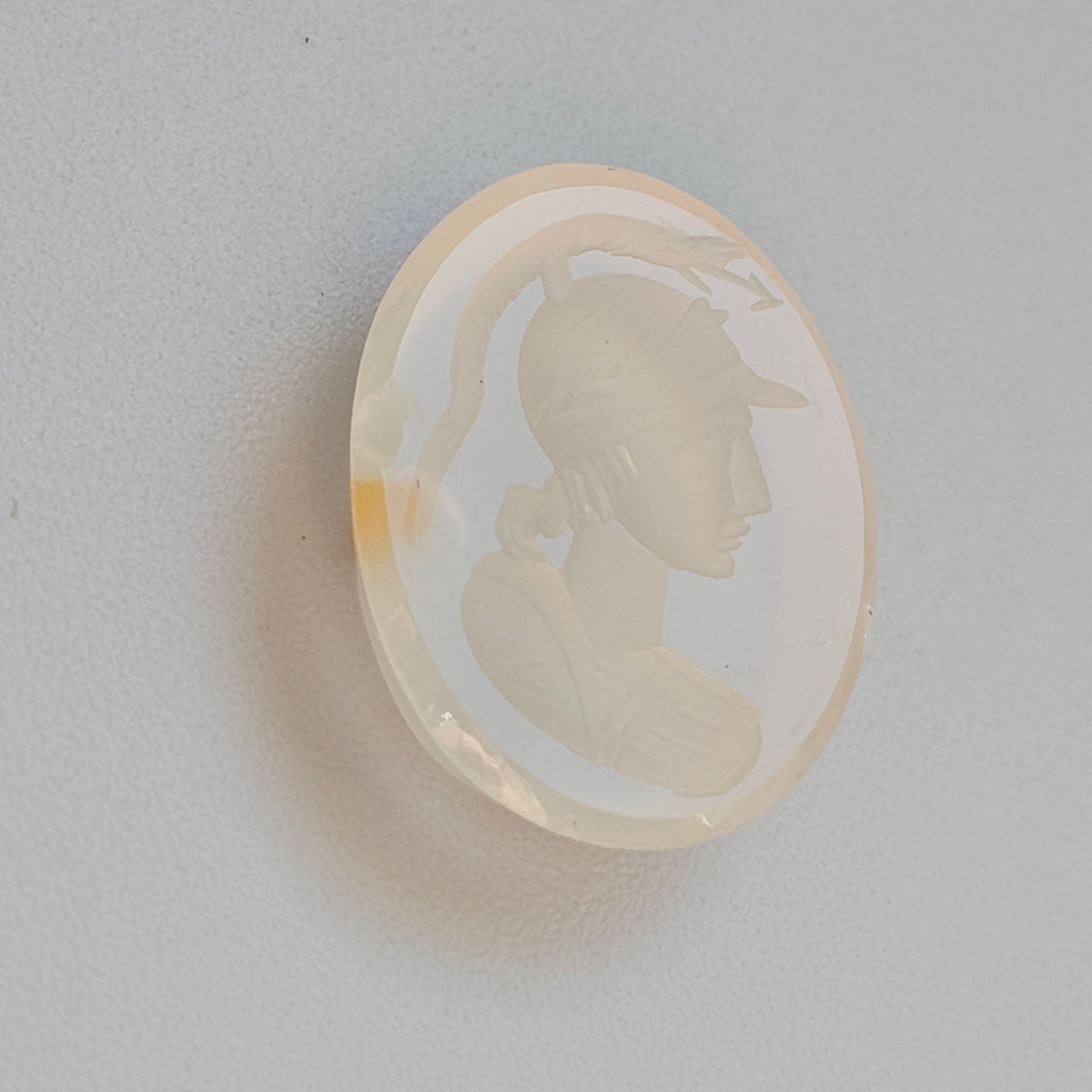 Antique Loose Agate Roman Soldier Intaglio Seal Stone Damaged