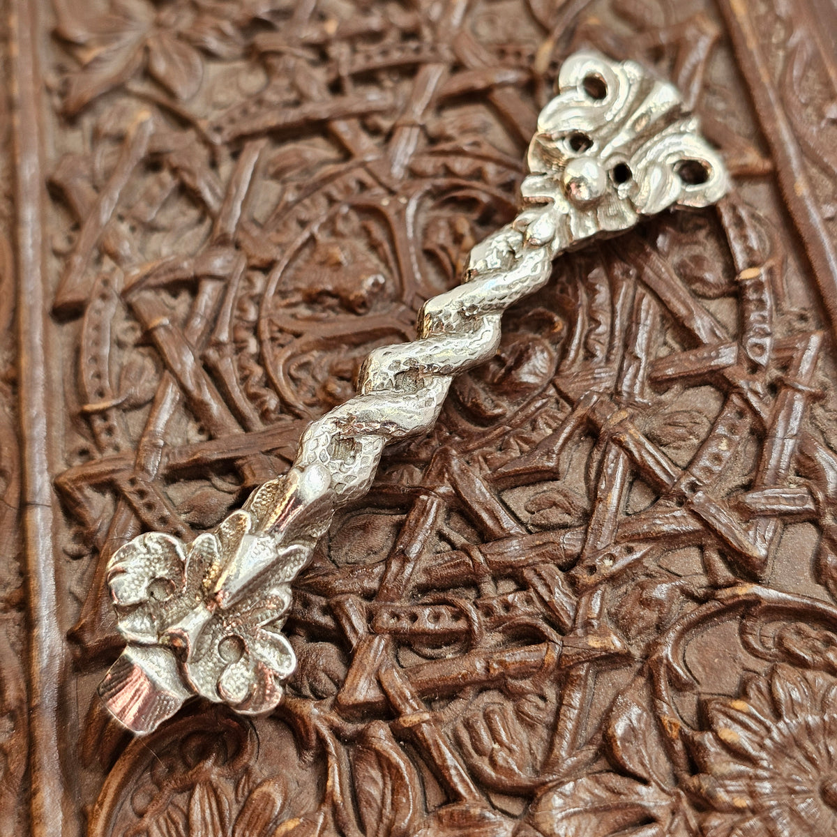 Vintage Silver Brooch Made From Antique Spoon Handle