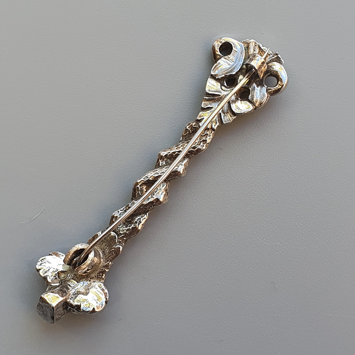 Vintage Silver Brooch Made From Antique Spoon Handle