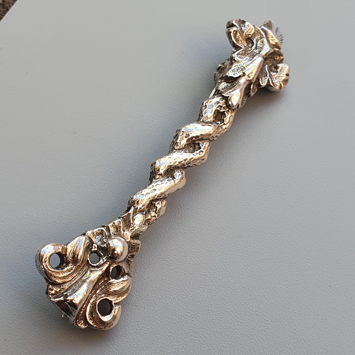 Vintage Silver Brooch Made From Antique Spoon Handle