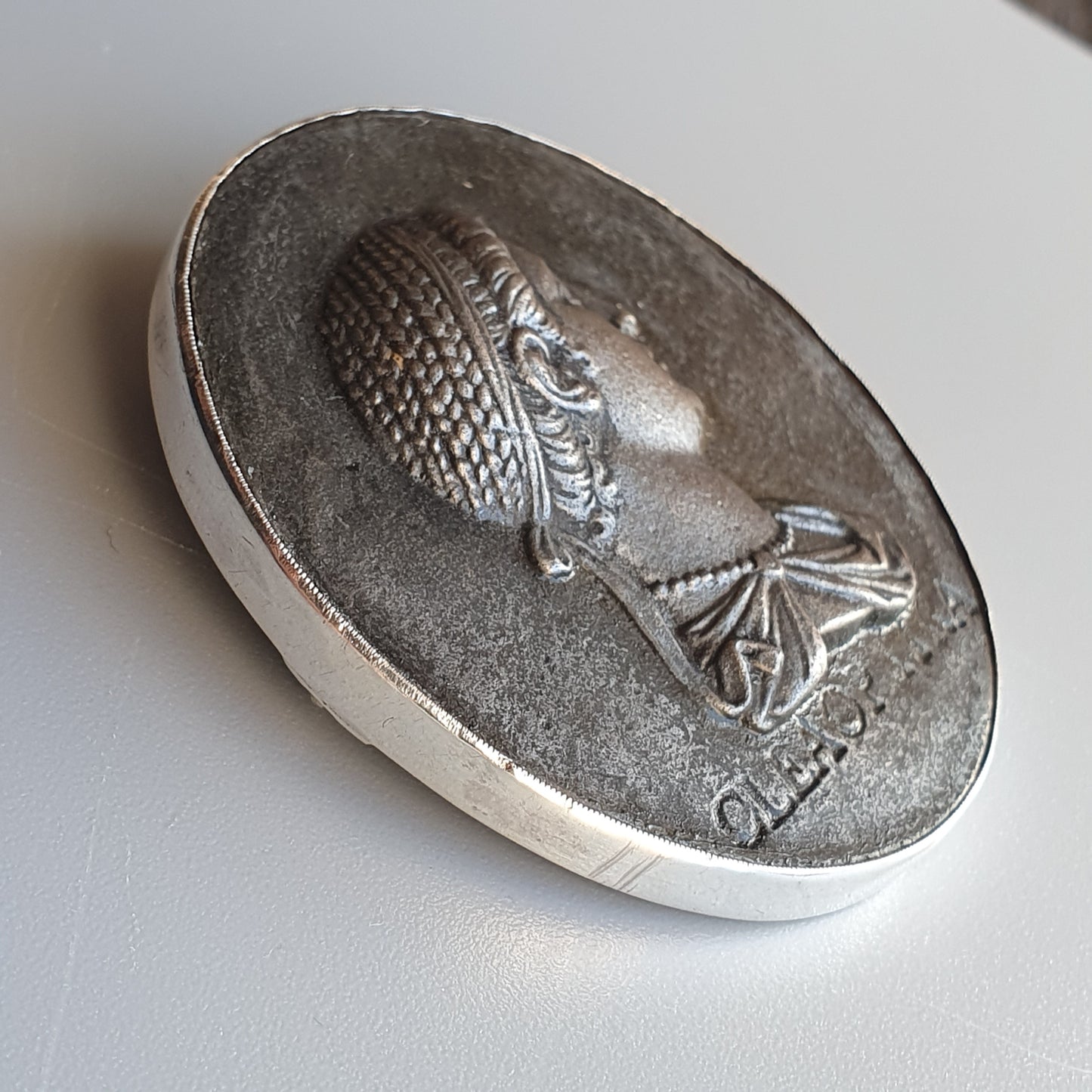 Antique Silver Mounted Wedgwood Cleaopatra Portrait Medallion Brooch / Hanger Swedish Hallmarked 1917