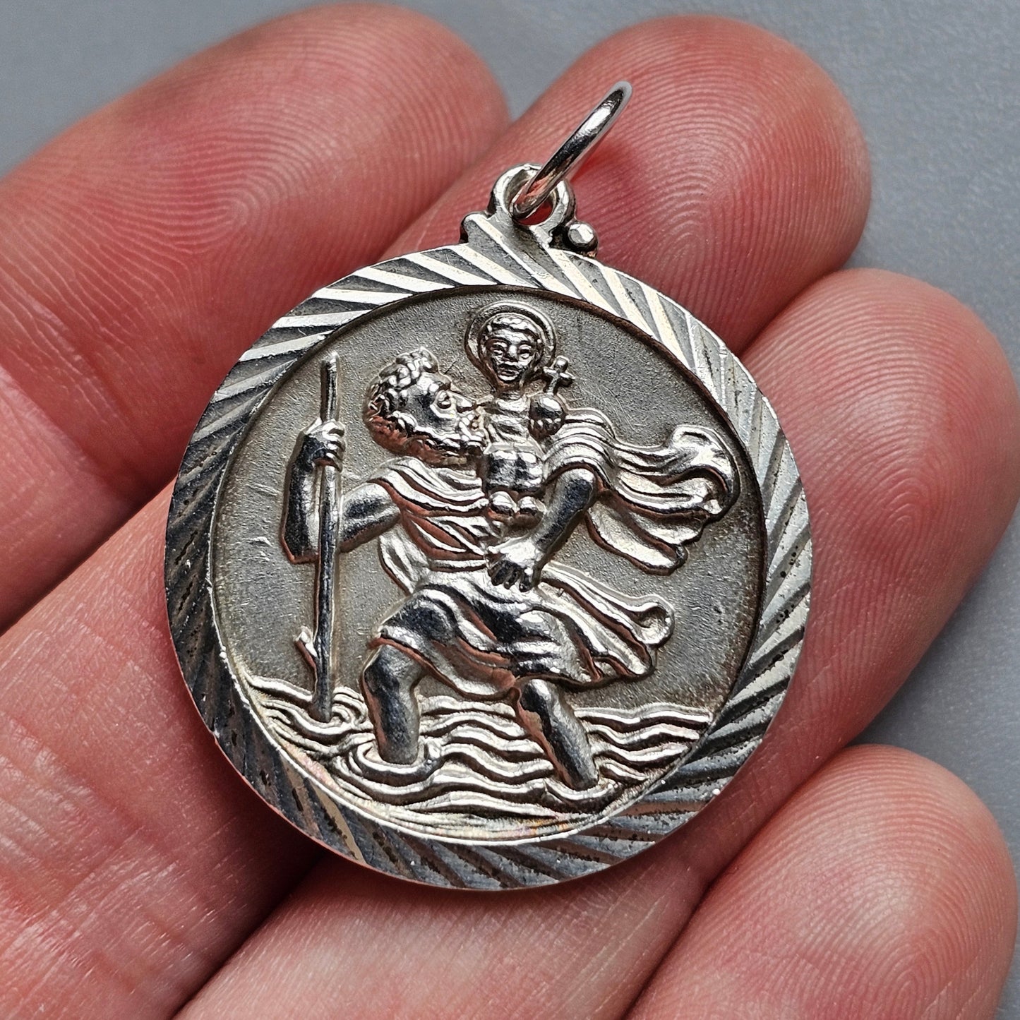 Vintage Silver Saint Christopher Necklace Pendants – Travel Protection Medals, Choice of Designs