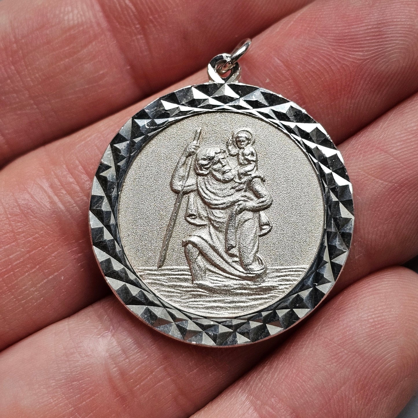 Vintage Silver Saint Christopher Necklace Pendants – Travel Protection Medals, Choice of Designs