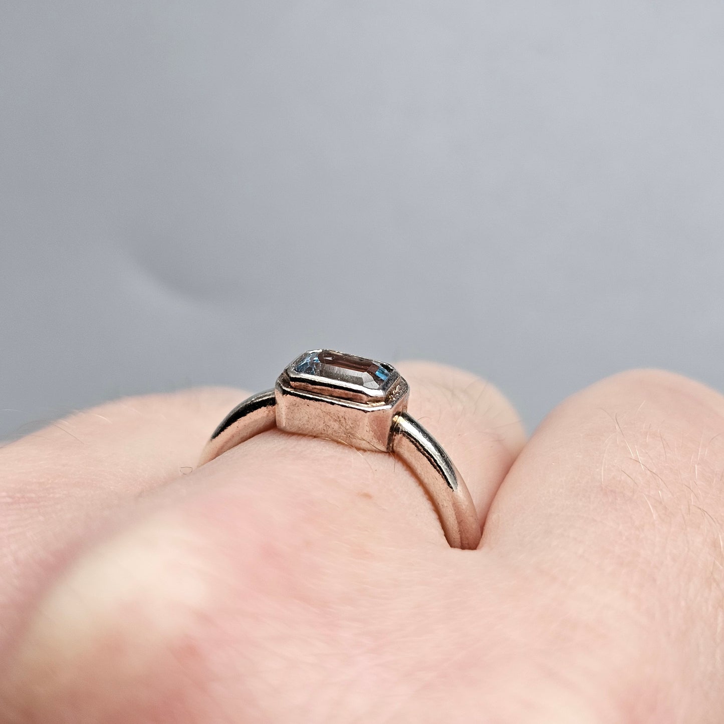 Sterling Silver & Blue Topaz Solitaire Ring