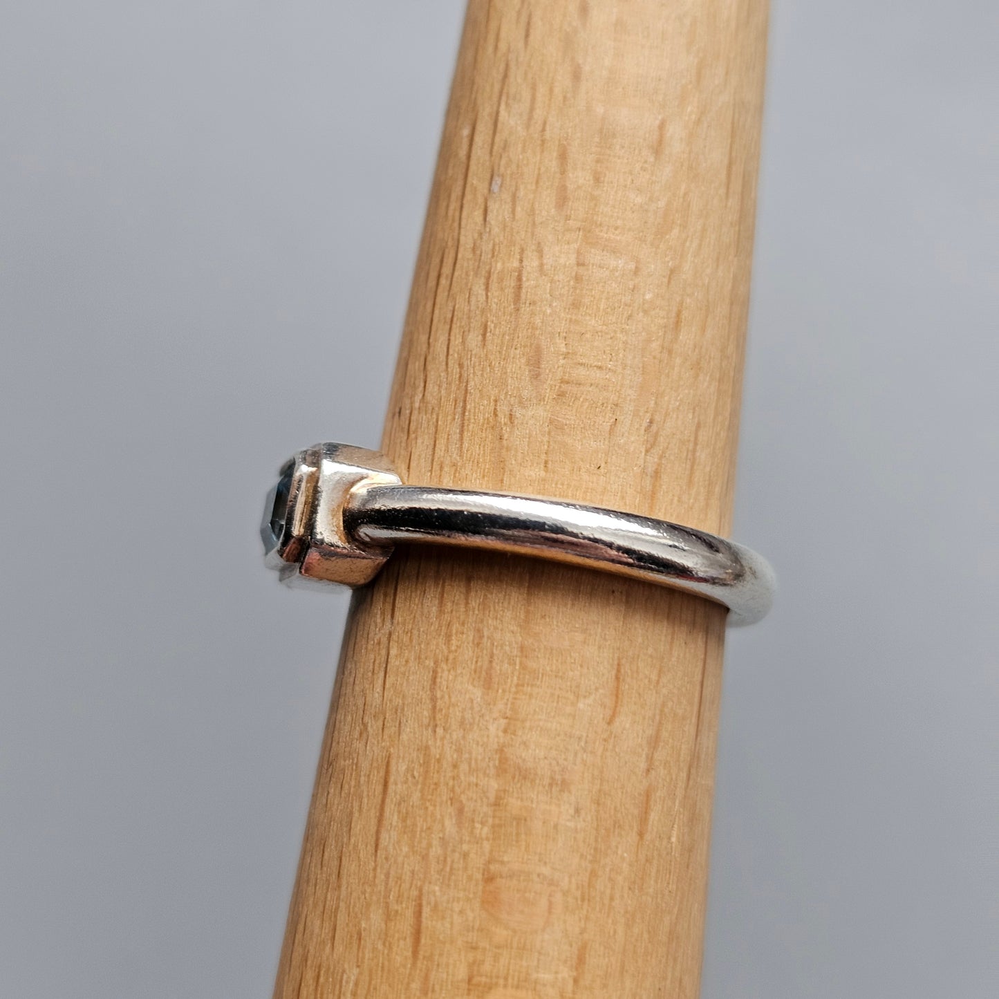 Sterling Silver & Blue Topaz Solitaire Ring
