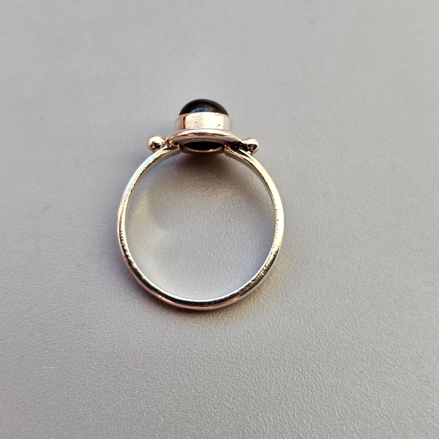Sterling Silver & Black Star Diopside Solitaire Ring