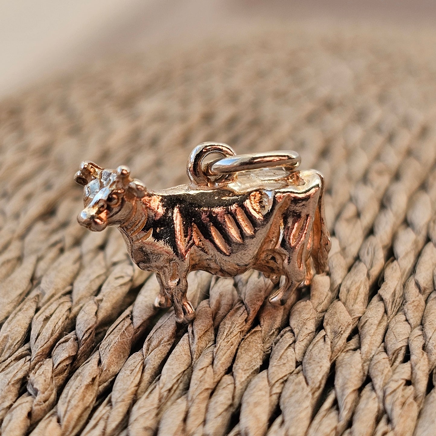 Vintage Silver Dairy Cow Bracelet Charm Pendant