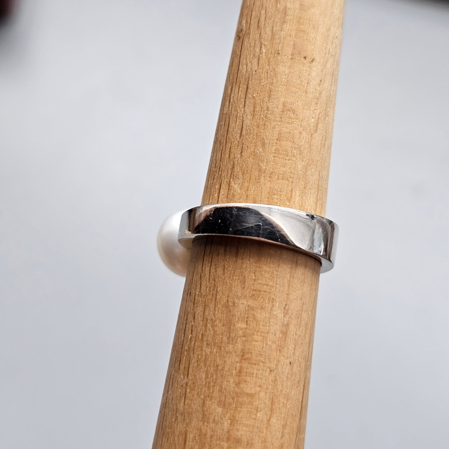 Finnish Sterling Silver, Pearl & Cubic Zirconia Ring Pirami