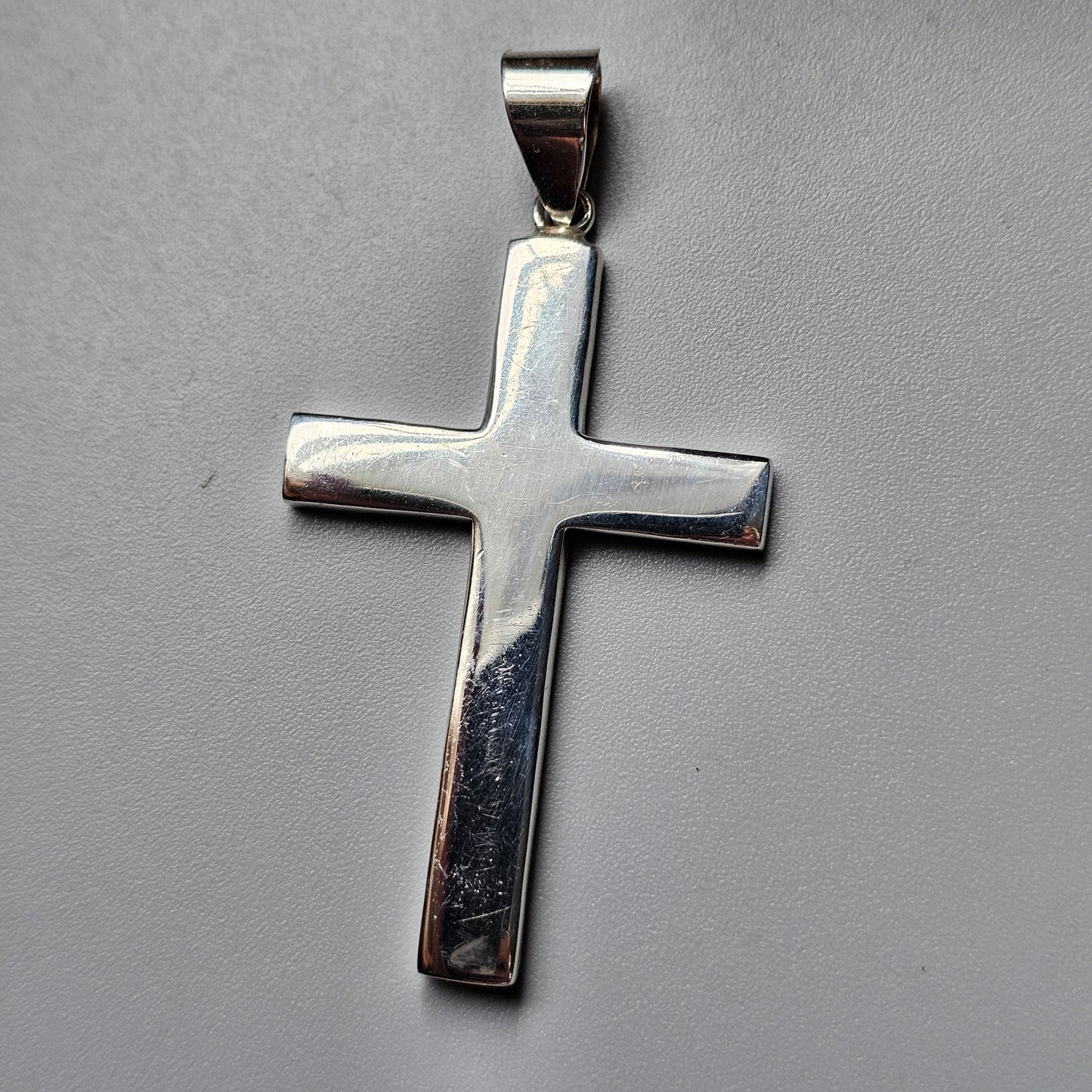 Solid Large Hallmarked Sterling Silver Cross Necklace Pendant