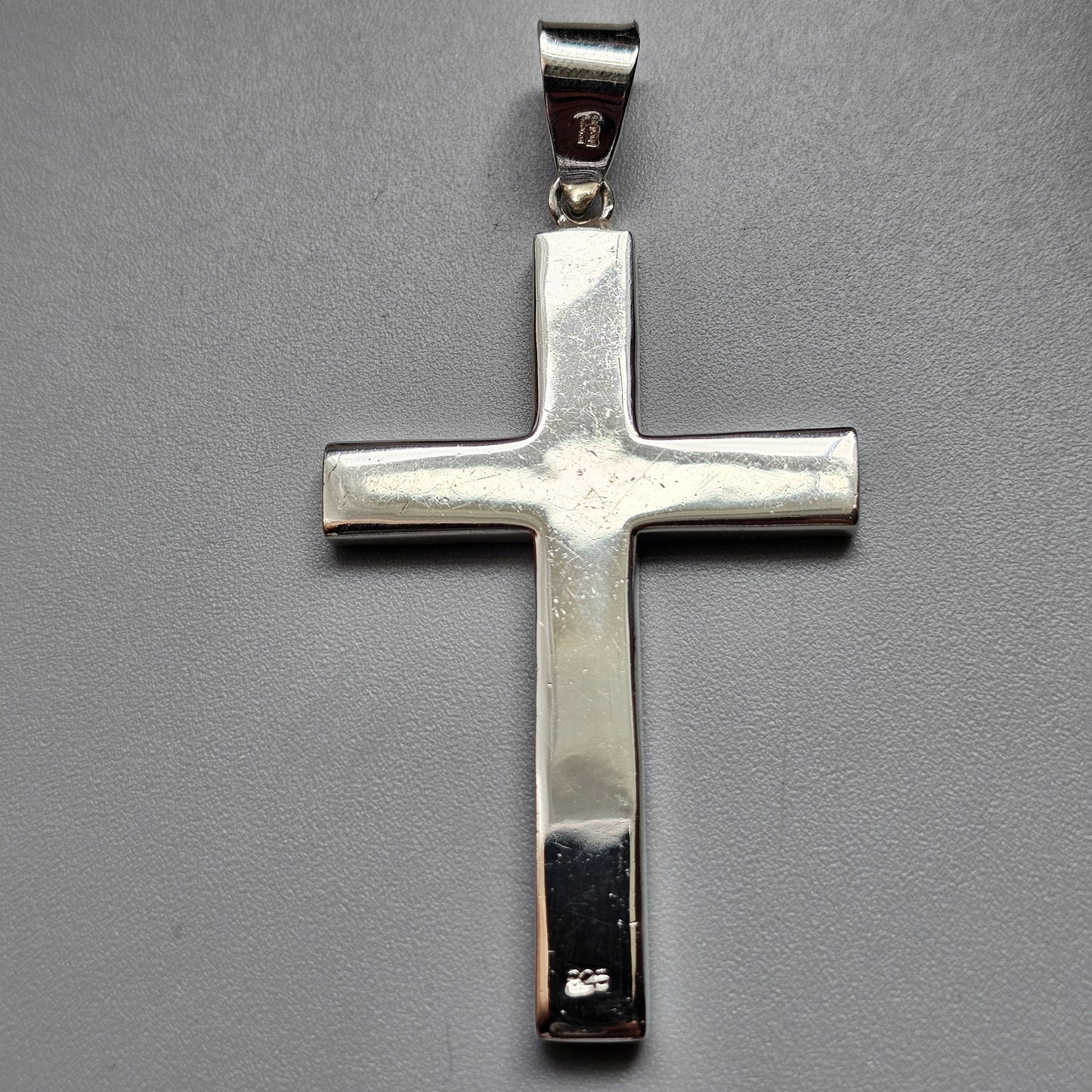 Solid Large Hallmarked Sterling Silver Cross Necklace Pendant
