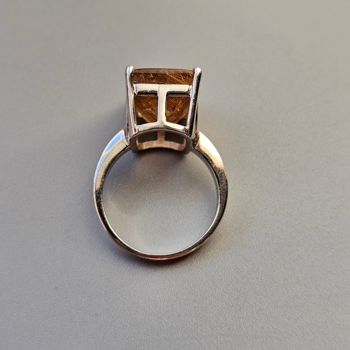 Sterling Silver & Angel Hair Rutilated Quartz Ring