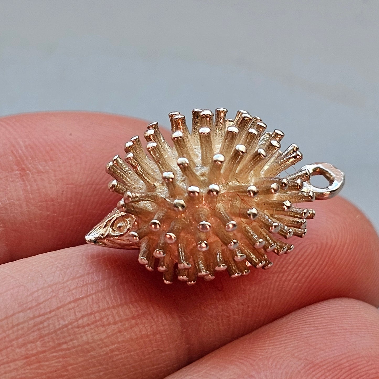 Vintage Sterling Silver Hedgehog Bracelet Charm Pendant