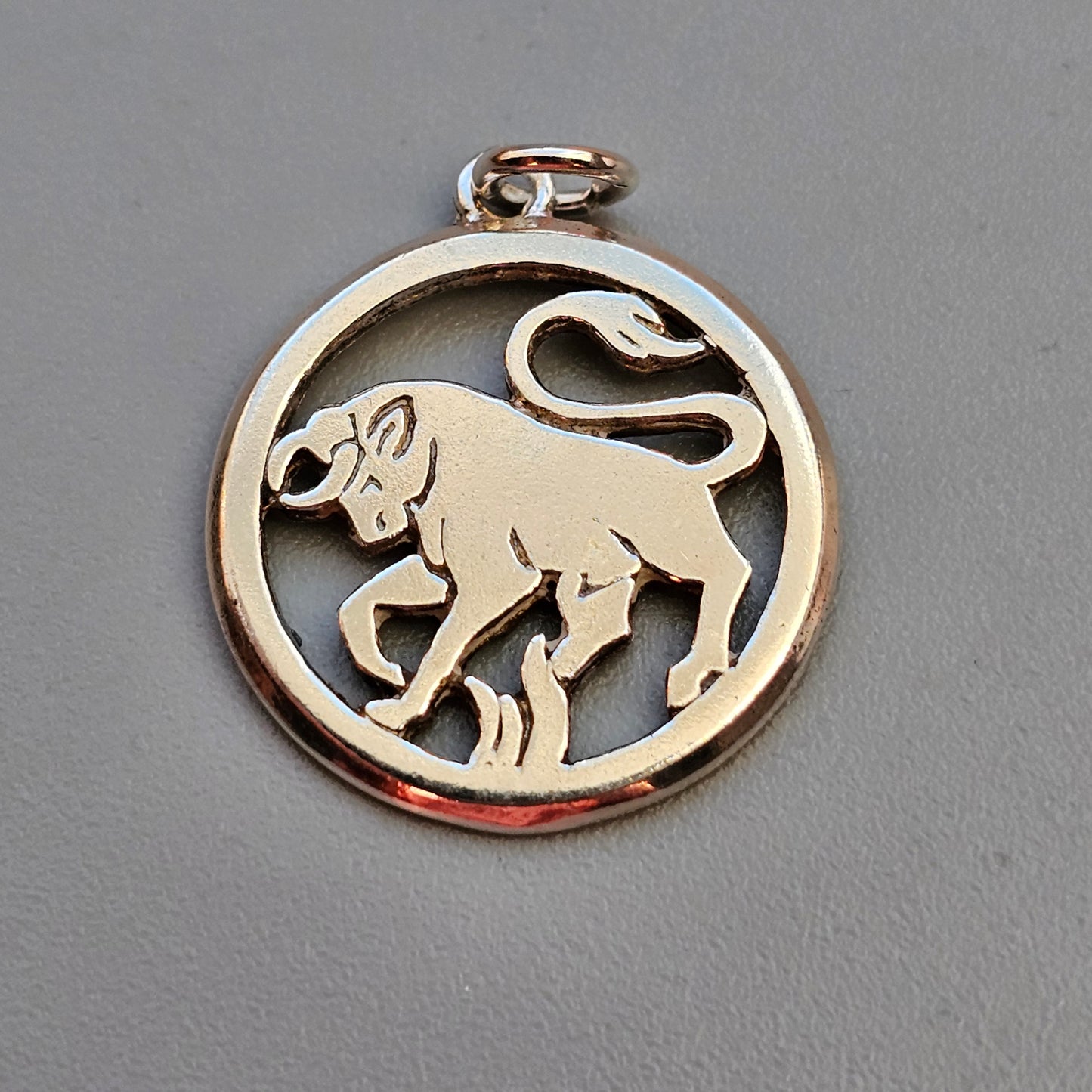 Vintage Silver Zodiac Taurus Necklace Pendant