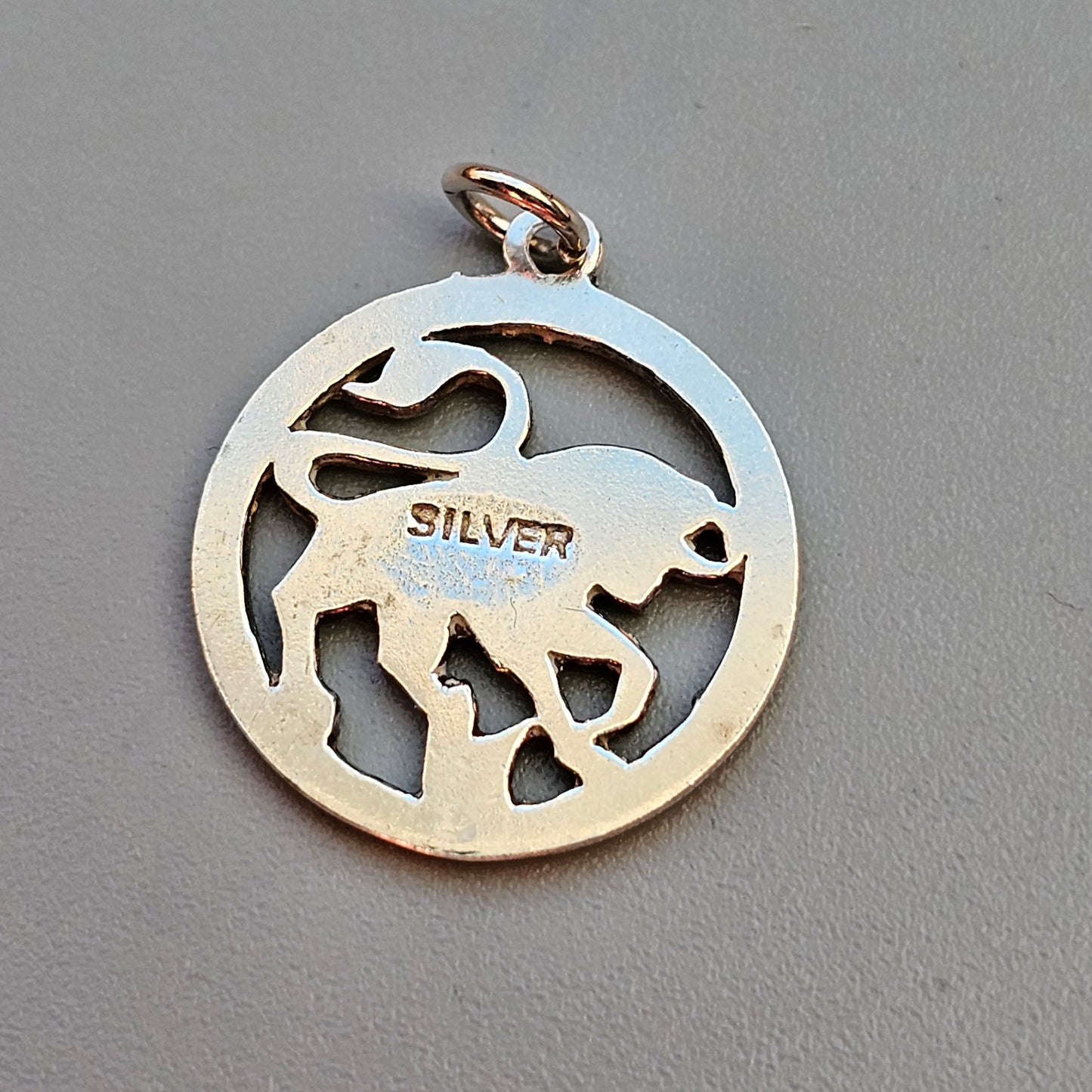 Vintage Silver Zodiac Taurus Necklace Pendant