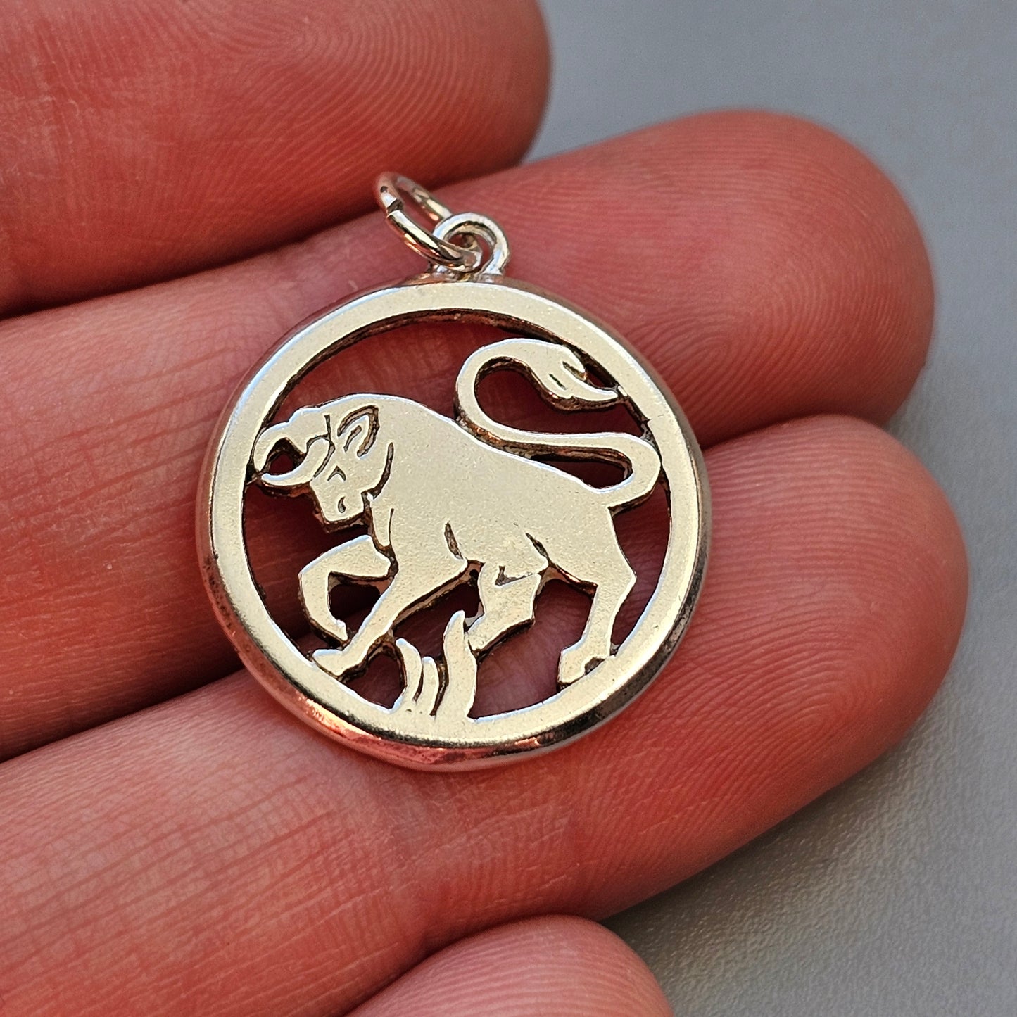 Vintage Silver Zodiac Taurus Necklace Pendant