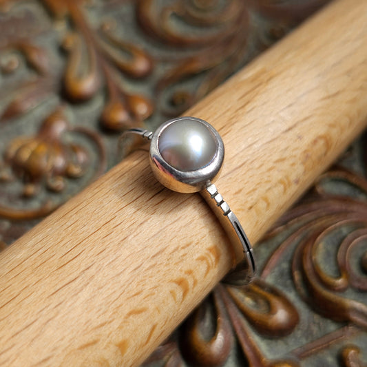 Vintage Silver & Pearl Ring