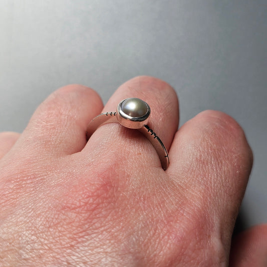 Vintage Silver & Pearl Ring