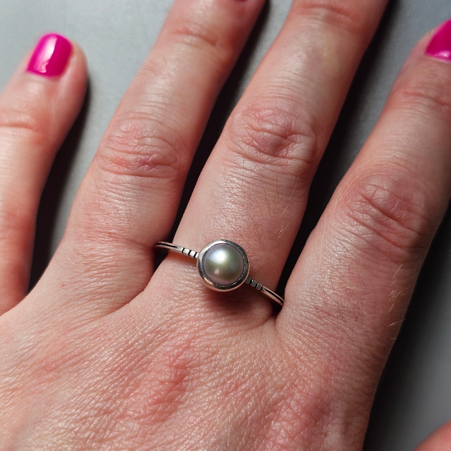 Vintage Silver & Pearl Ring