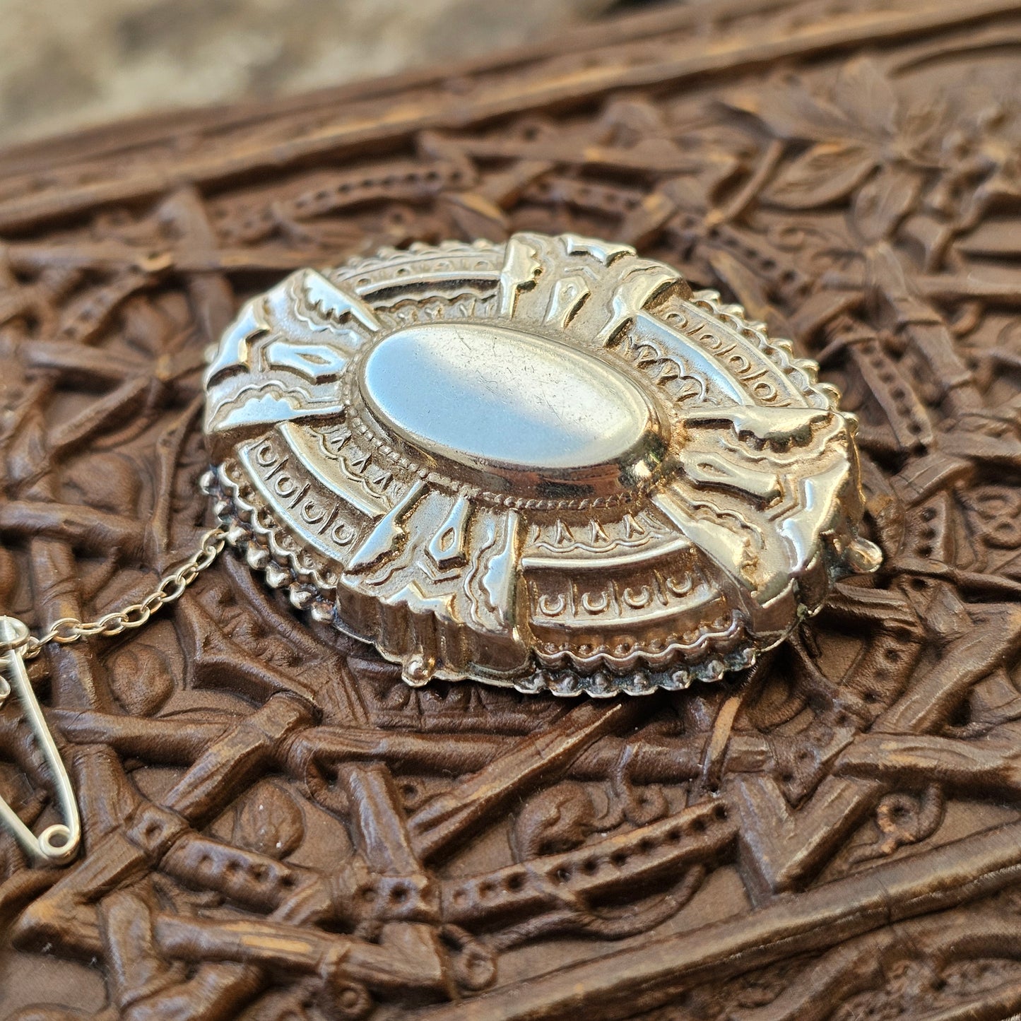 Vintage Victorian Revival Sterling Silver Brooch 1990