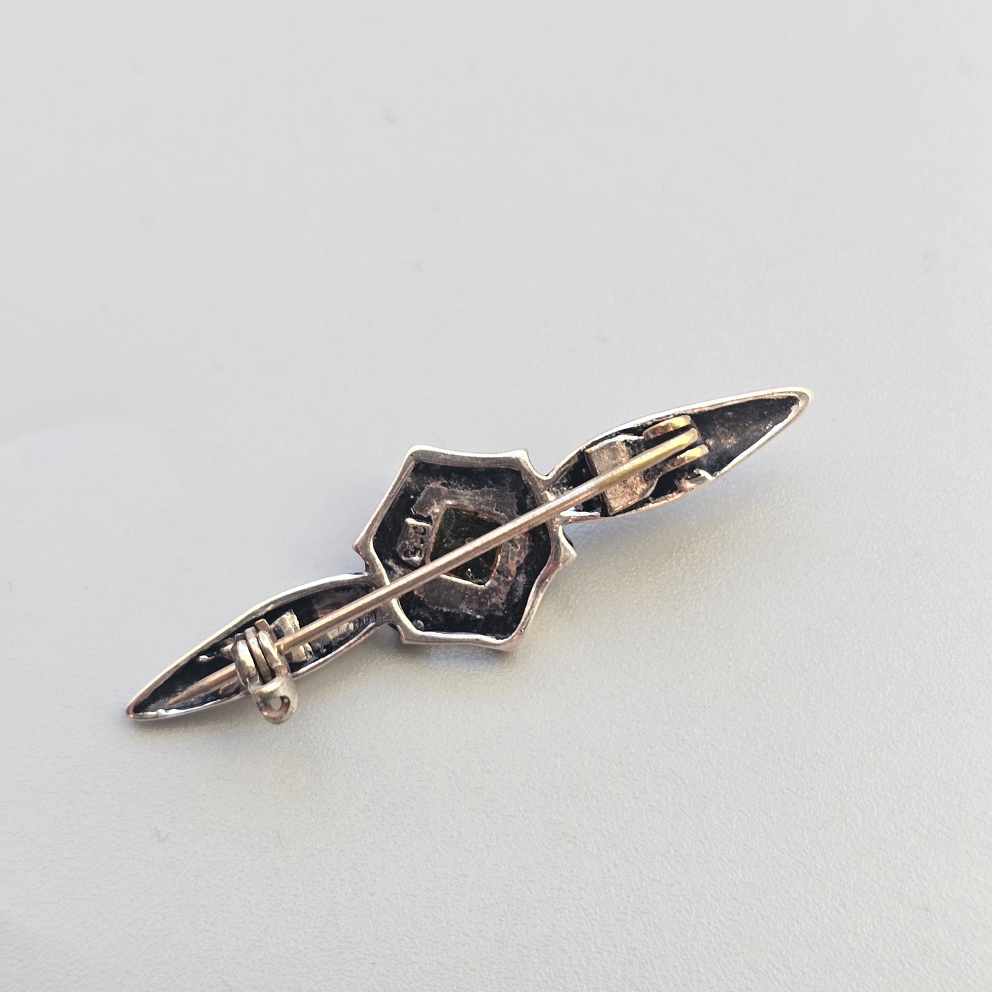 Small Edwardian Style Silver Bar Brooch