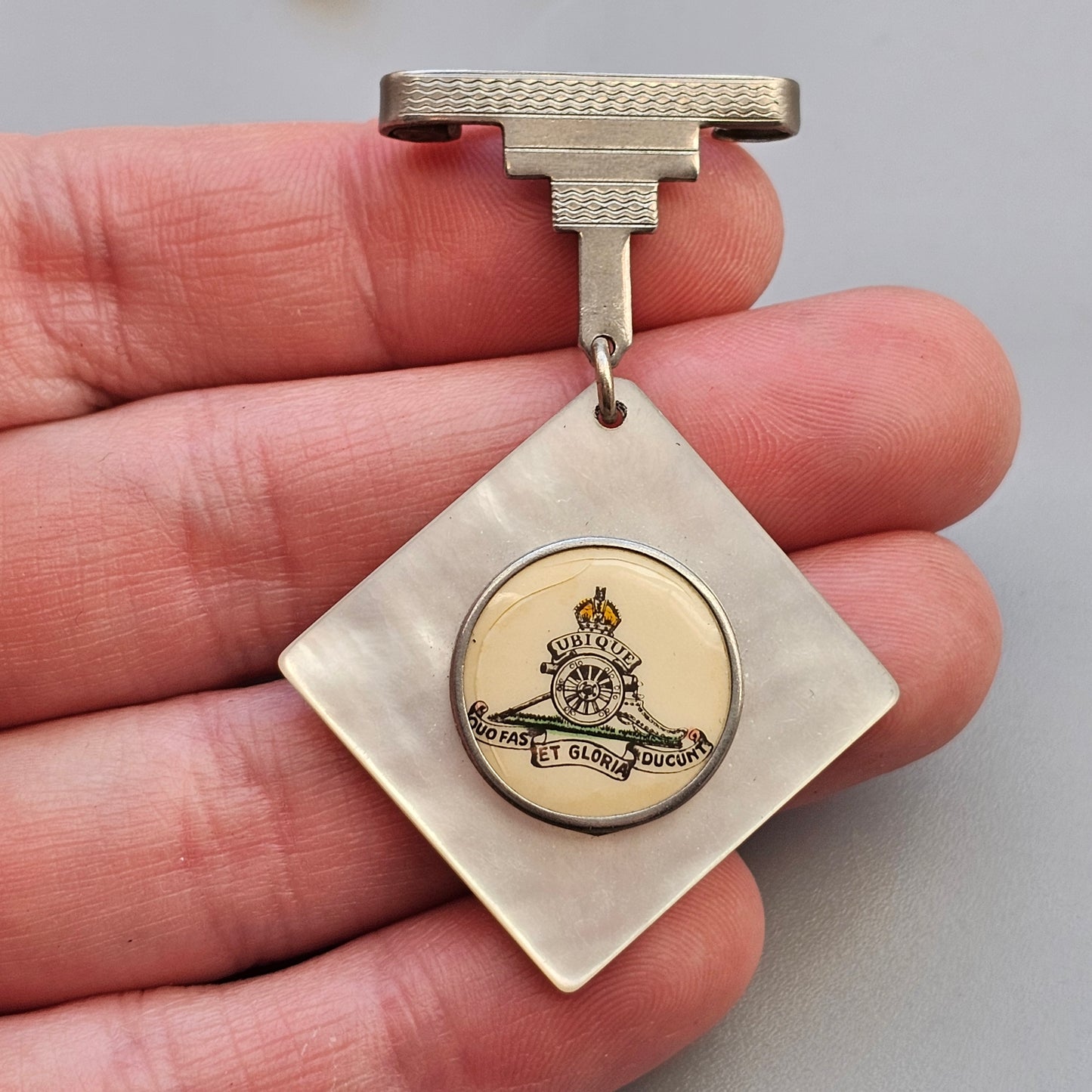 WW2 Era Art Deco Style Royal Artillery Sweetheart Brooch