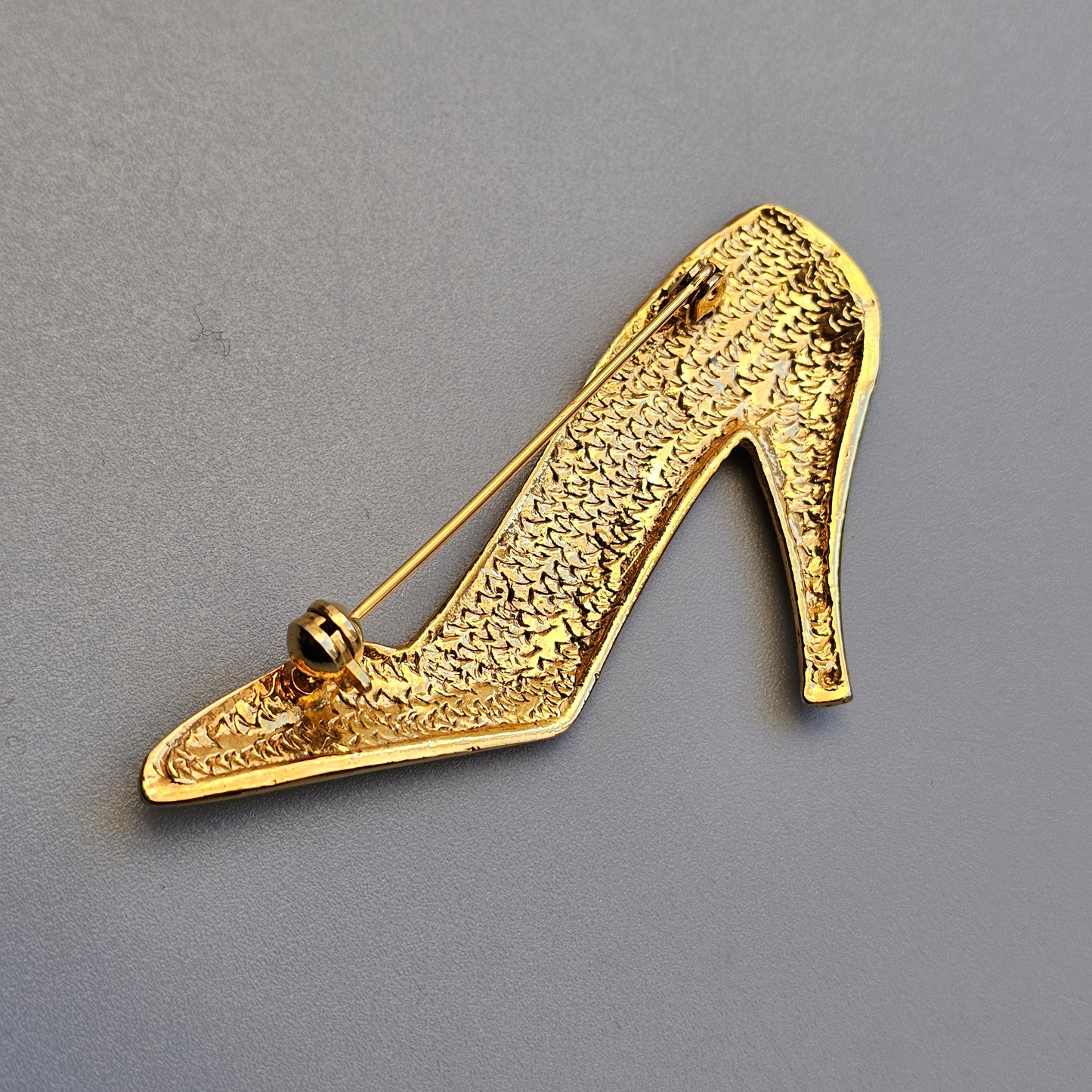 Vintage Gold-tone High-Heel Shoe Brooch