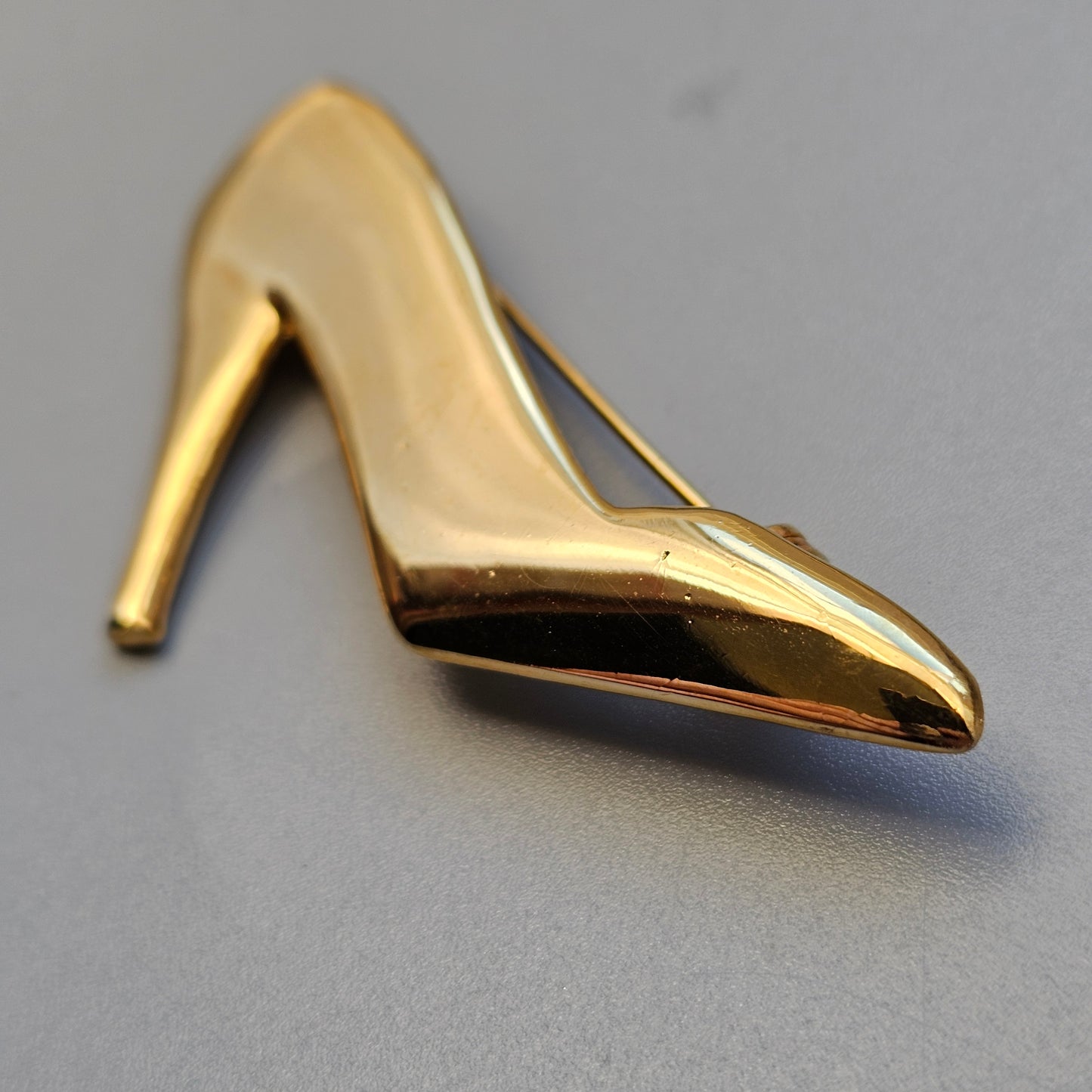 Vintage Gold-tone High-Heel Shoe Brooch