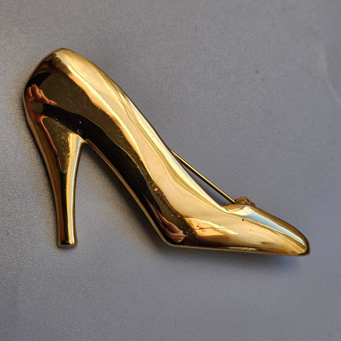 Vintage Gold-tone High-Heel Shoe Brooch