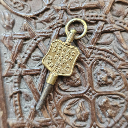 Isaac Pryor New Street Barnsley Antique Advertising Pocket Watch Key