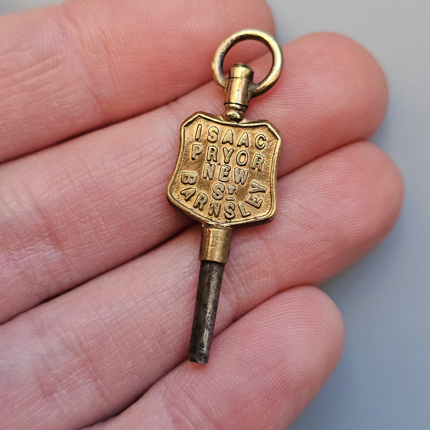 Isaac Pryor New Street Barnsley Antique Advertising Pocket Watch Key