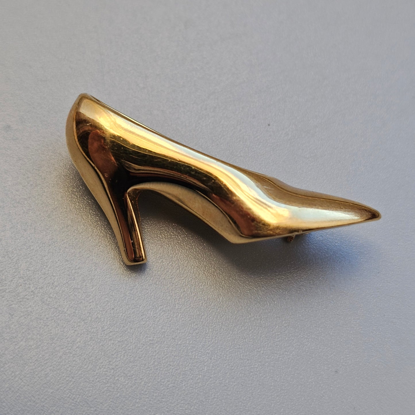 Vintage Gold Tone High Heel Shoe Brooch