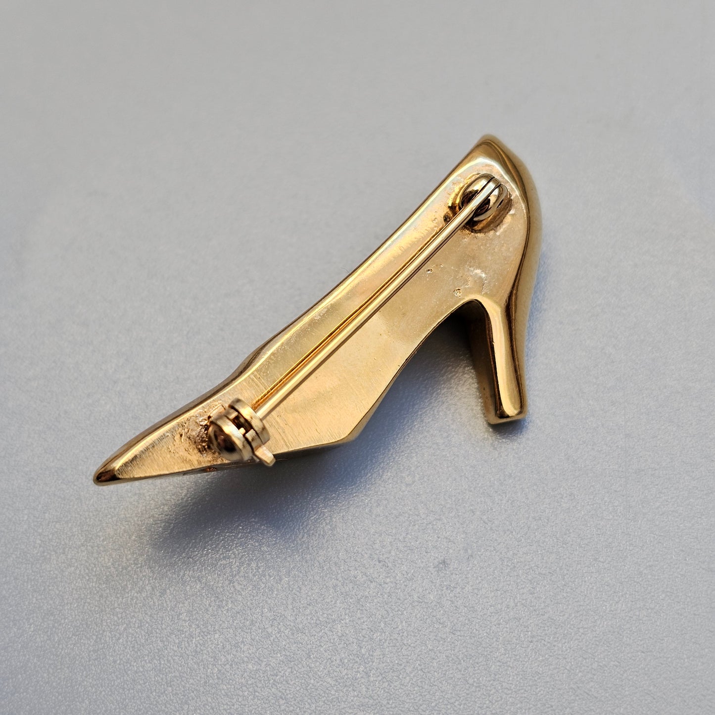 Vintage Gold Tone High Heel Shoe Brooch
