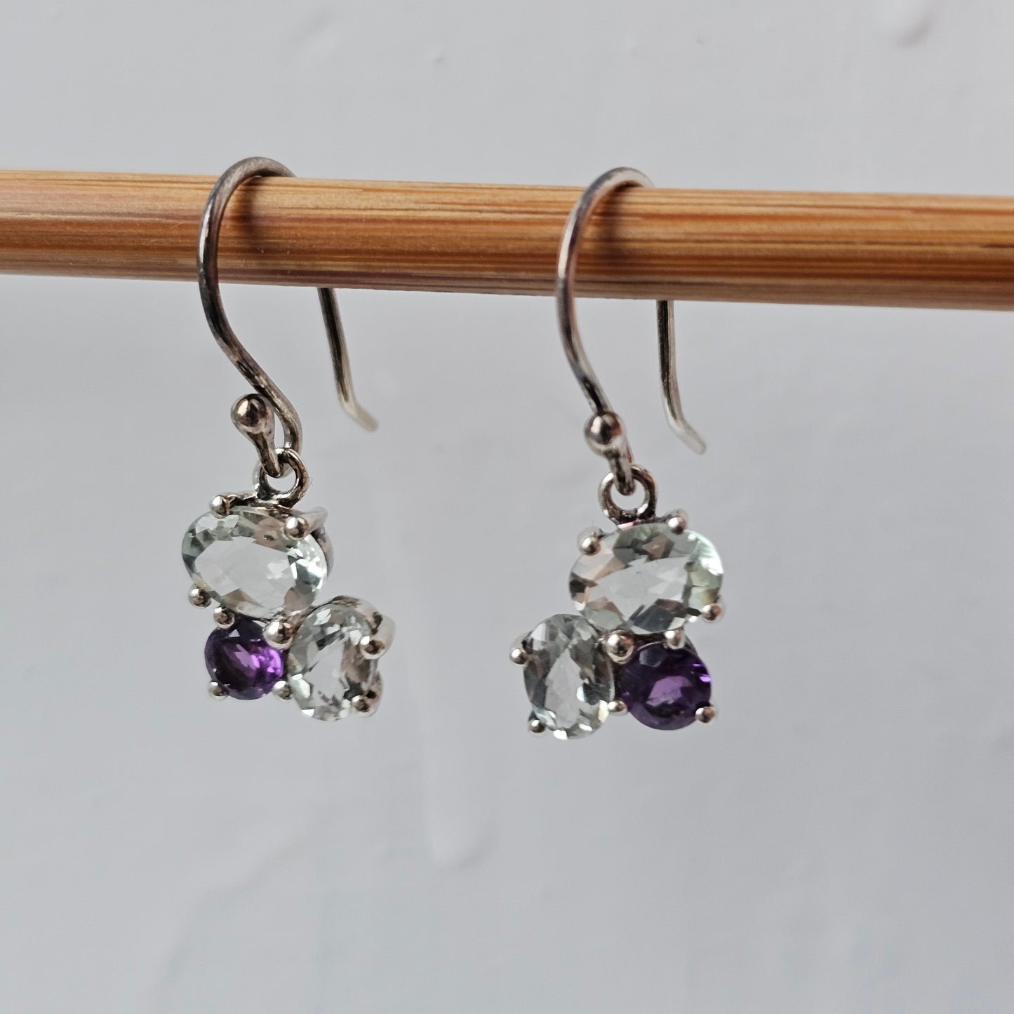 Sterling Silver & Multigem Silver Drop Earrings