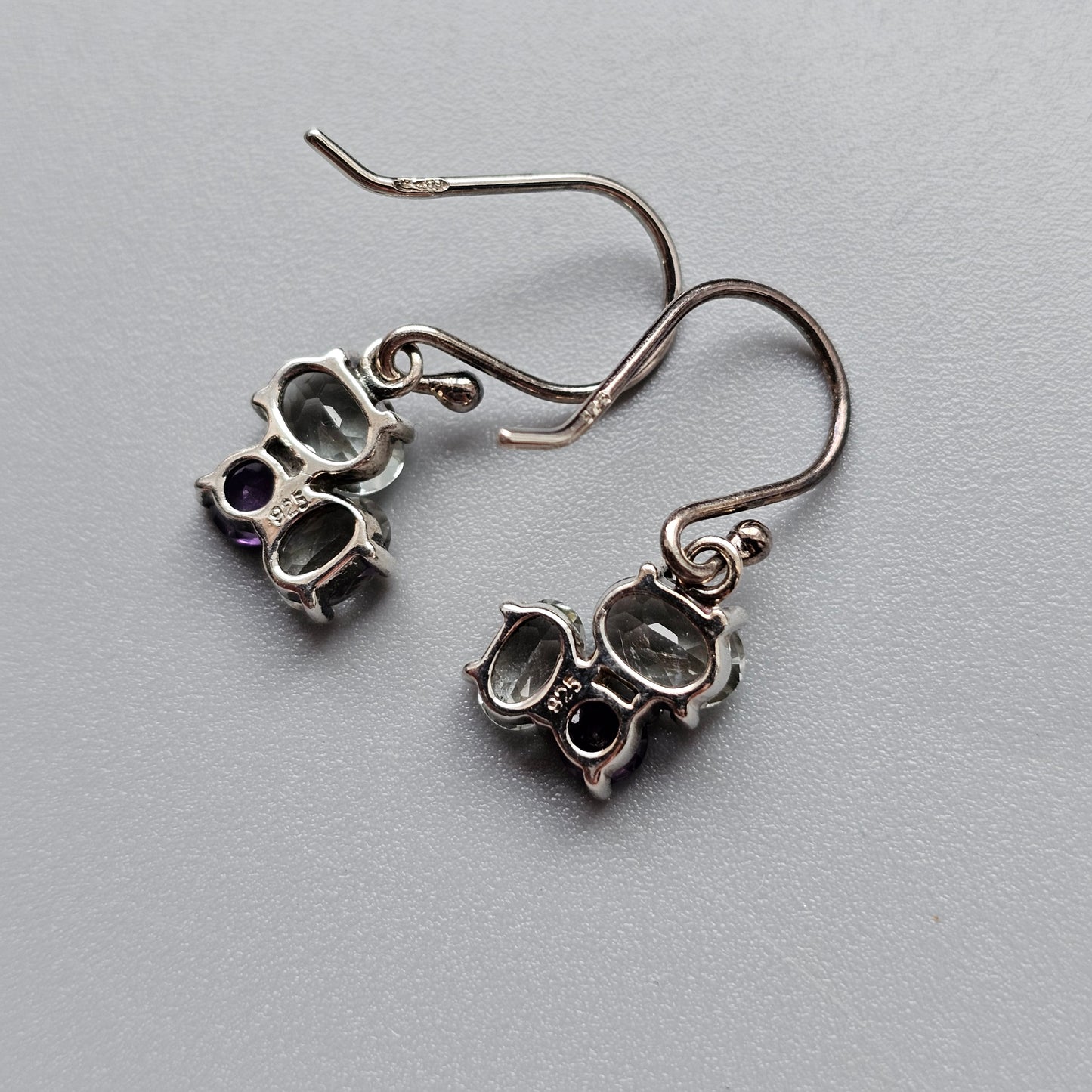 Sterling Silver & Multigem Silver Drop Earrings