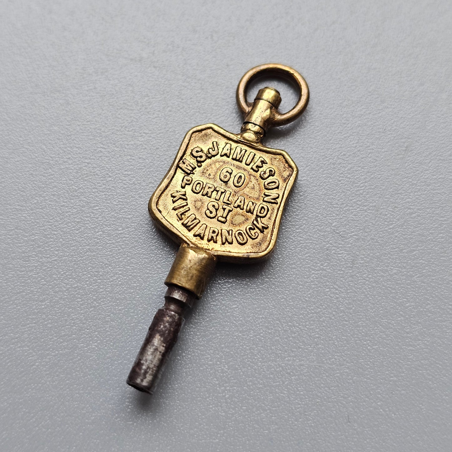 M.S.Jamieson 60 Portland Street Kilmarnock Antique Advertising Pocket Watch Key Watch Maker & Jeweller