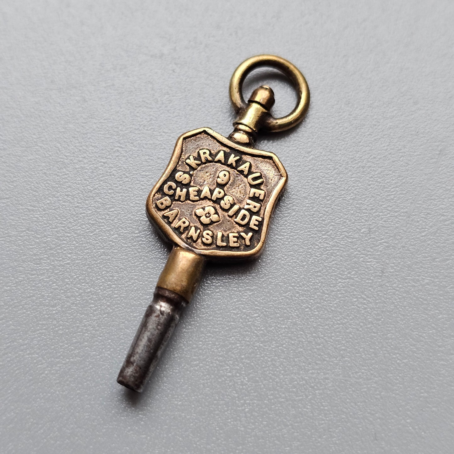 S.Krakauer 9 Cheapside Barnsley Watch Maker and Jeweller Antique Advertising Pocket Watch Key
