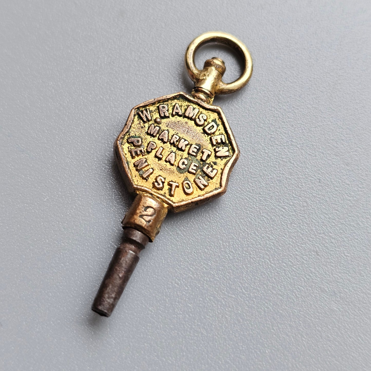 W Ramsden Market Place Penistone Watchmaker Jeweller and Goldsmith Antique Advertising Pocket Watch Key