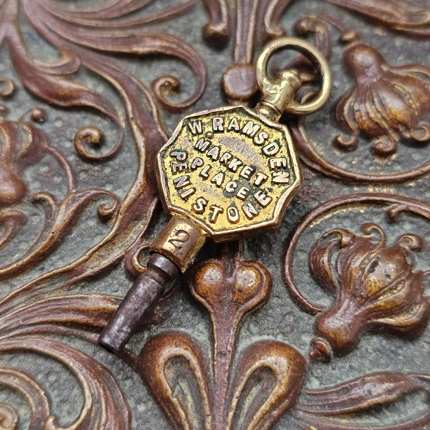 W Ramsden Market Place Penistone Watchmaker Jeweller and Goldsmith Antique Advertising Pocket Watch Key