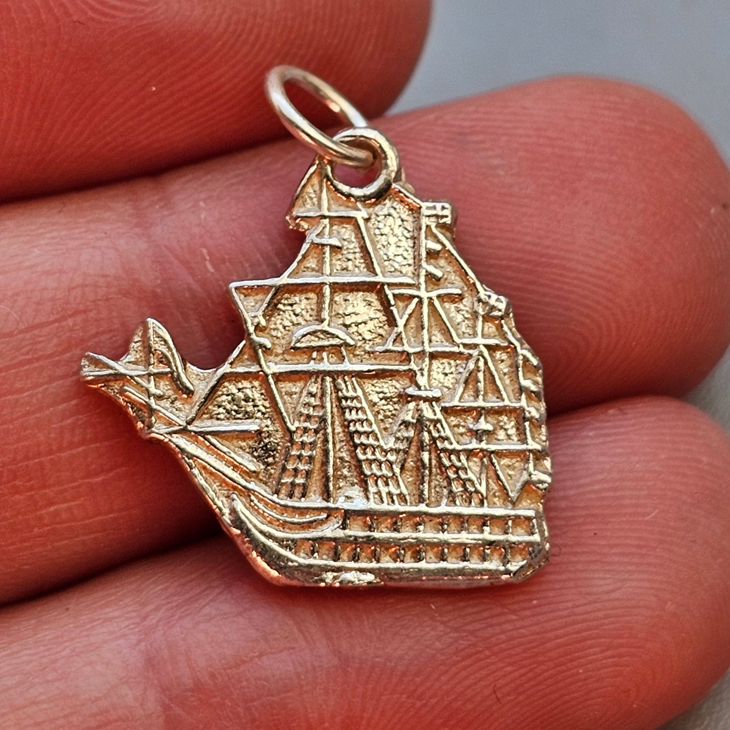 Vintage 1970s HMS Victory Silver Bracelet Charm Pendant 1979