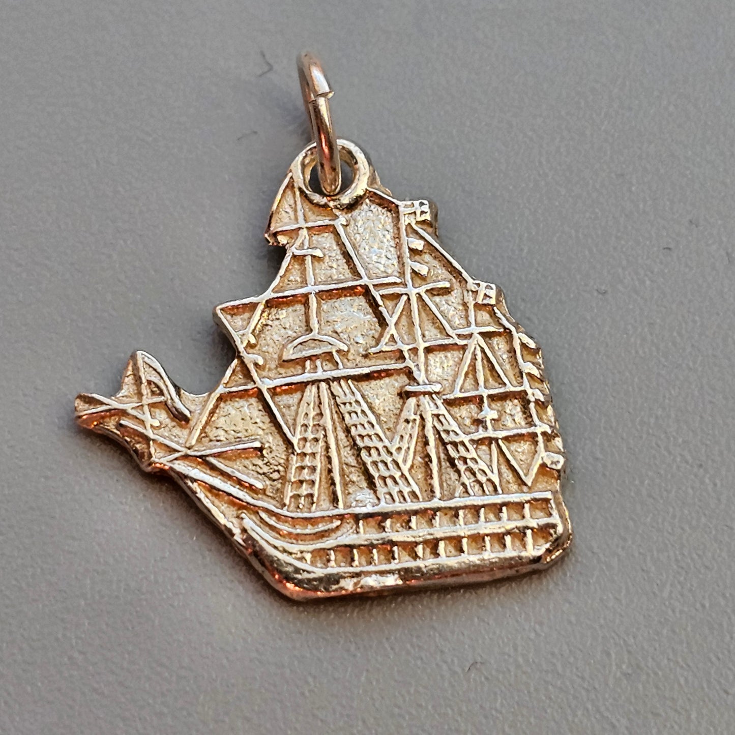 Vintage 1970s HMS Victory Silver Bracelet Charm Pendant 1979