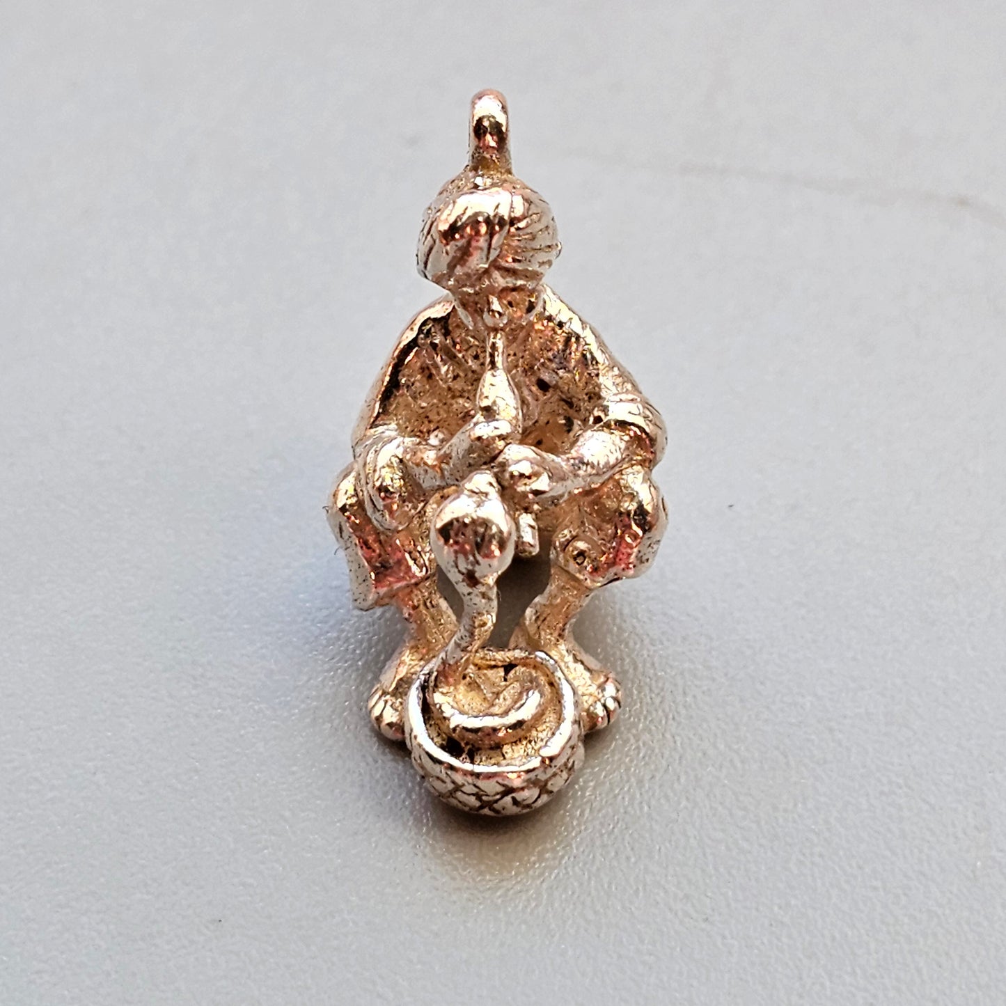 Vintage Silver Snake Charmer Bracelet Charm Pendant