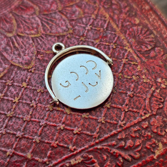 Vintage Sterling Silver Good Luck Spinning Charm Pendant