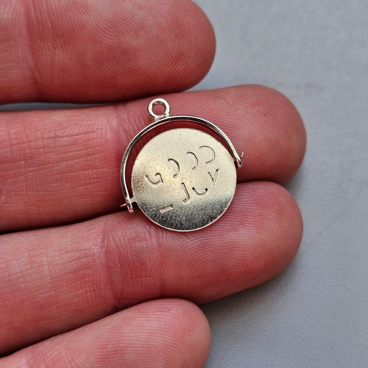 Vintage Sterling Silver Good Luck Spinning Charm Pendant